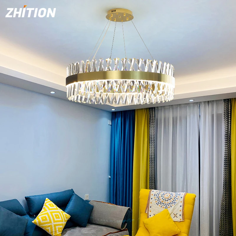 

Postmodern light luxury crystal chandelier American modern simple living room dining room bedroom lamp 2022 fishline lamp