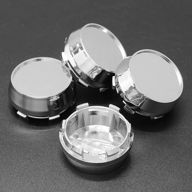 Wheel center caps 4pcs/lot High 60MM Chrome Plastic Flat Surface Car Wheel Center Hub Caps Dust Cover Auto Rim Tire Hubcap