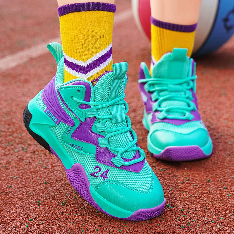 Children's Basketball Shoes Boys Girls Non-slip Sneakers Kids Ultralight Outdoor Gym Athletic Shoes Casual Basketball Trainers kids shoes red sneakers shadow sneakers