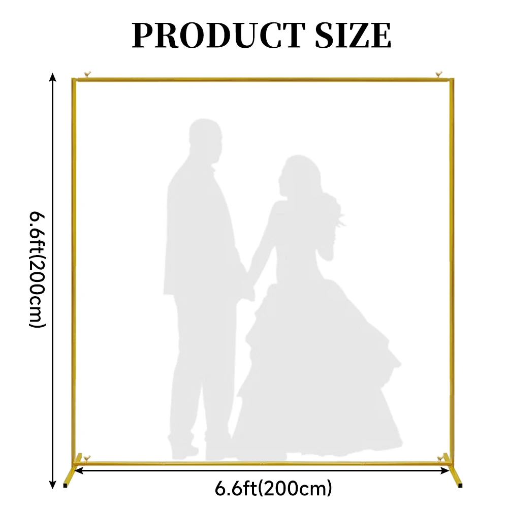 2x2m/2x1.5m Metal Square Wedding Arch Backdrop Curtain Flower Frame Balloon Stand Birthday Party Garden Decoration Arch Stand