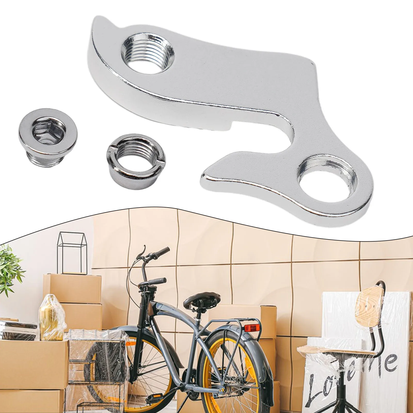 

Sturdy Aluminum Alloy Bike Rear Derailleur Hanger Silver Rear Gear Mech Dropout Converter For Cycling Protects Transmission Bike