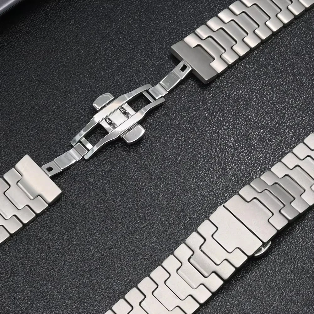 Premium H-Shaped Stainless Steel Quick Fit Metal Strap - Luxury No-Gap Design Bracelet