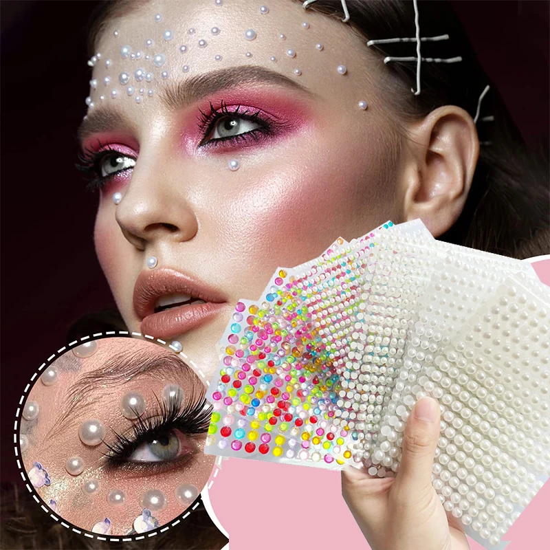 Face Rhinestones for Makeup Temporary Facial Jewels Stickers Crystal Tear  Gem Stones Pearl for Festival Party Make up Accessory - AliExpress