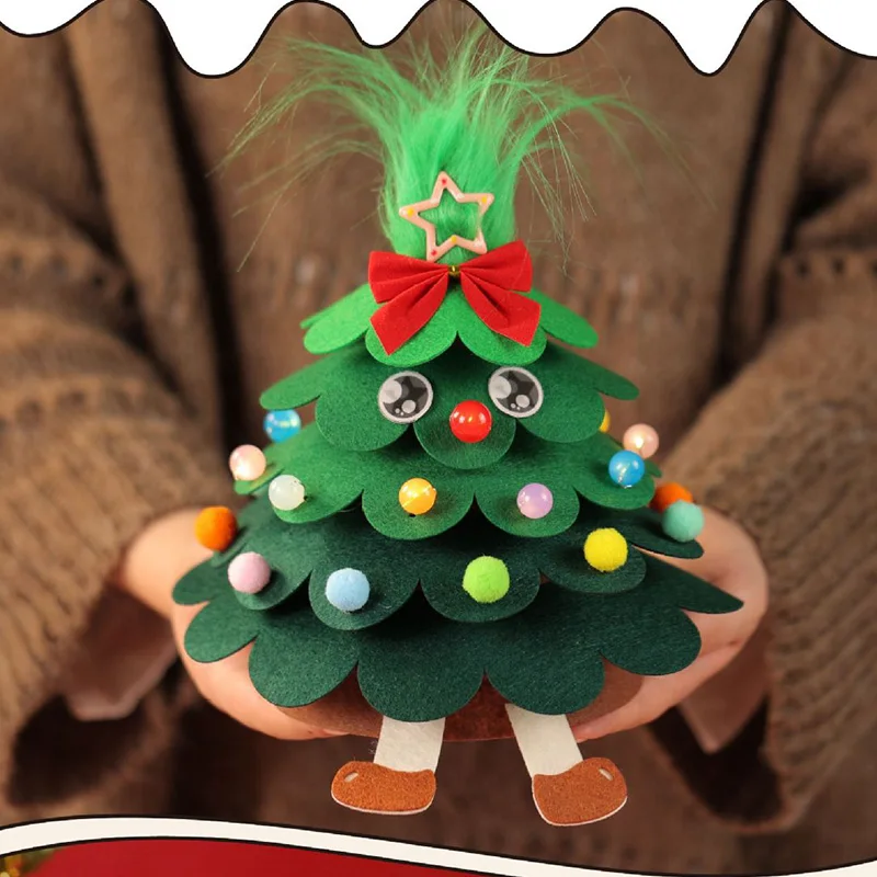 Christmas Felt Christmas Tree Material Package Tree Desktop Decoration Handmade Gift Bag DIY Kid Kid Gifts