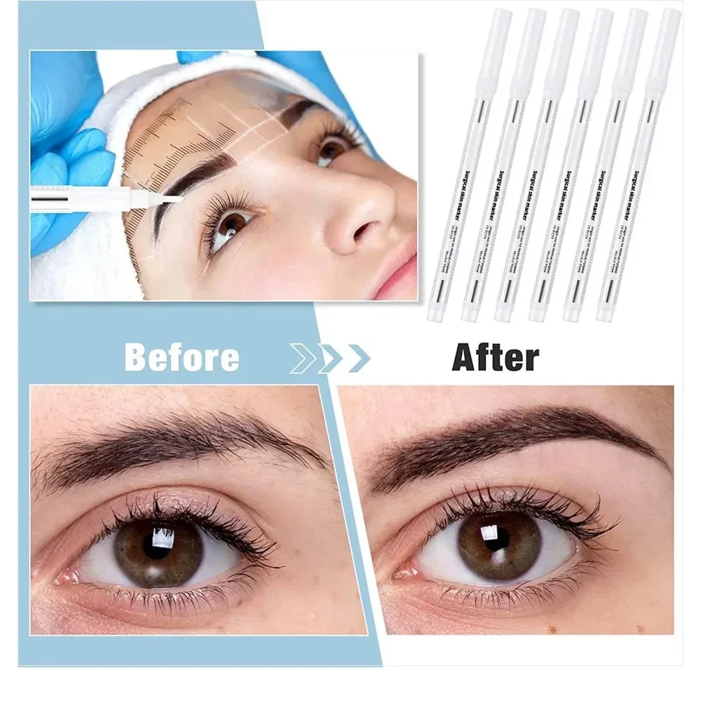 Disposable Sterilized Package With Ruler Medical Surgery Permanent Makeup Body Tattoo Piercing Scribe Skin Marker Pen 10Pcs
