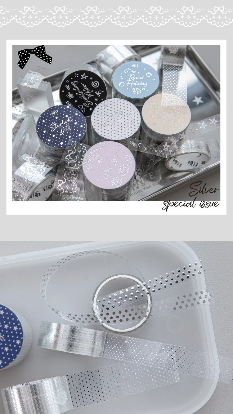 3 Rollen einfache, vielseitige PET-Klebeaufkleber für Scrapbooking, DIY-Bastelarbeiten, transparente Junk-Journal-Aufkleber, Dekor-Klebebandaufkleber – Detail 2