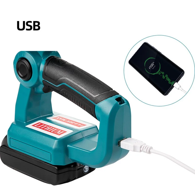 3W/12W 18V Portable LED Lamp Lanterns USB Makita Li-ion Battery Flashlight Spotlights Outdoor Emergency Work Light