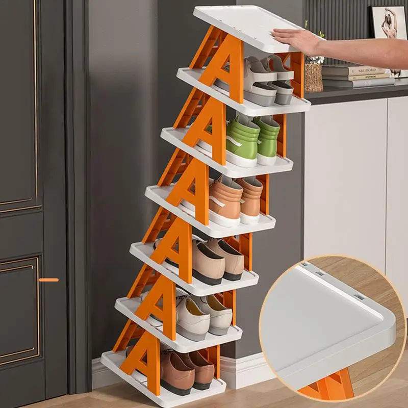 Casewin Vertical Shoe Rack, Narrow Shoe Shelf, Slim Shelf for Shoes, Thin  Shoe Rack for Small Space, Tall Narrow Shoes Shelf 