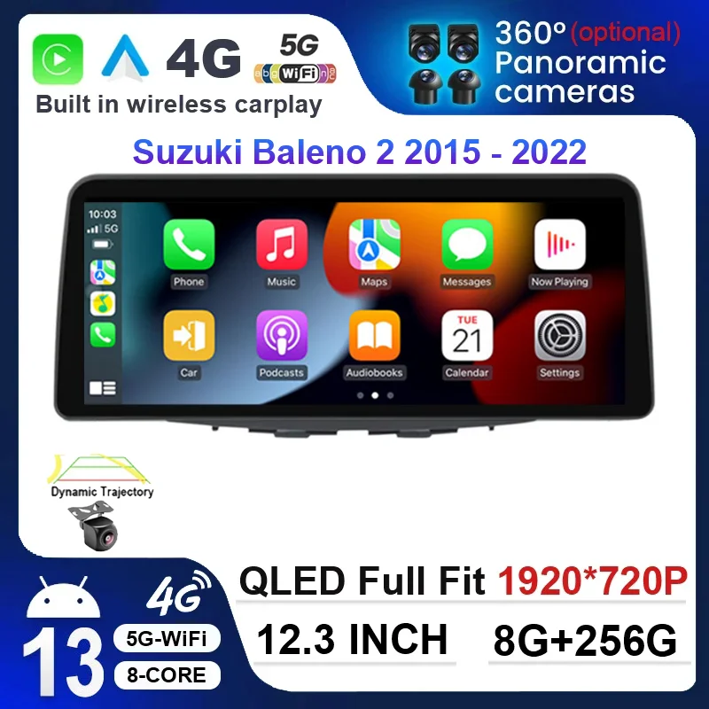 

Мультимедийная система для Suzuki Baleno, автомобильная система на Android 13, экран 12,3 дюйма, с GPS Навигатором, 4G, DSP, видео, Wi-Fi, 8G + 2022G, для Suzuki Baleno 2 2015-256