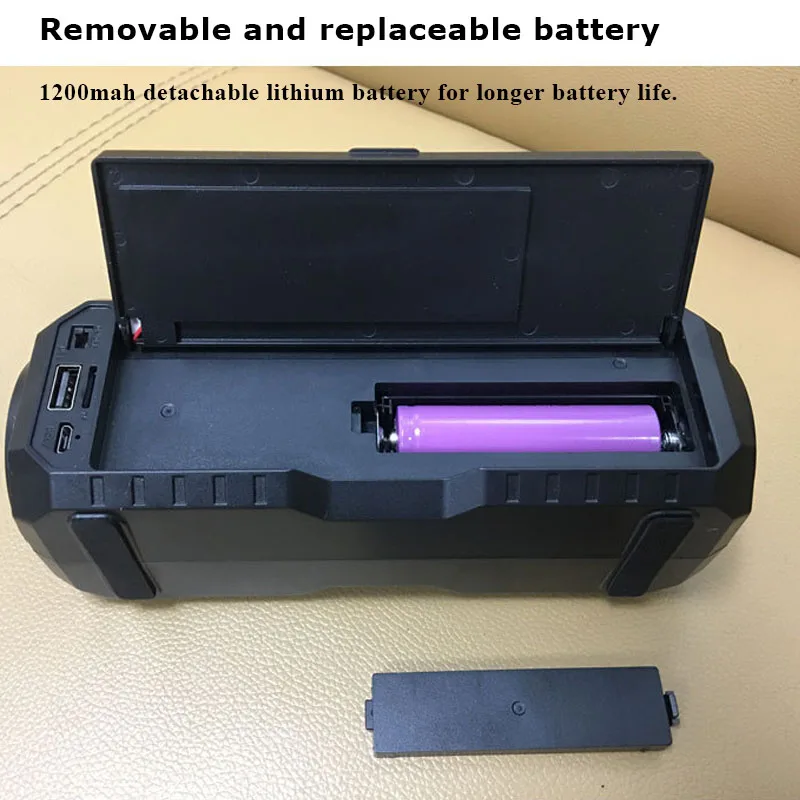 Portable FM Radio Emergency Solar Charging Radios Receiver Removable Battery Wireless Bluetooth Music Player Support Handsfree