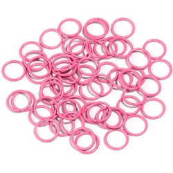 Colorful Metal Single Loop Rings for DIY Jewelry Making - 50pcs Assortment (Pink)