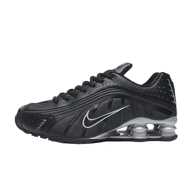 Nike Shox R4 Black Sliver Fashion Classic Air Columns Cushioning Comfortable Men Oudoor Sports Running Shoes