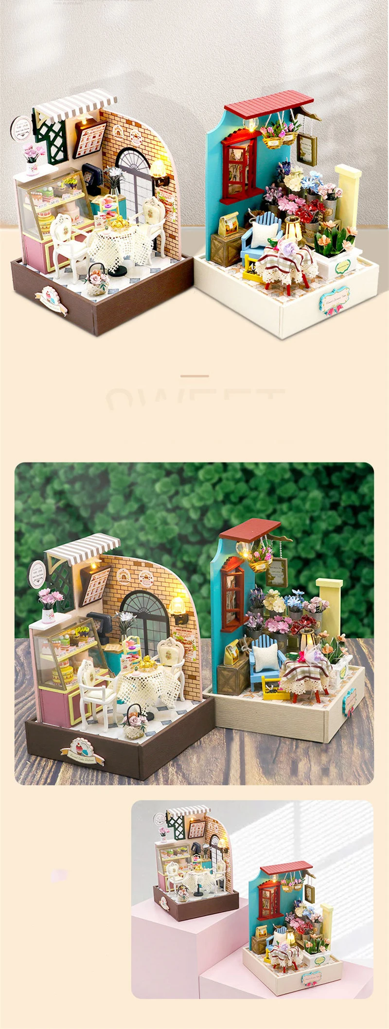 Mini Flower Cafe DIY Miniature Kit