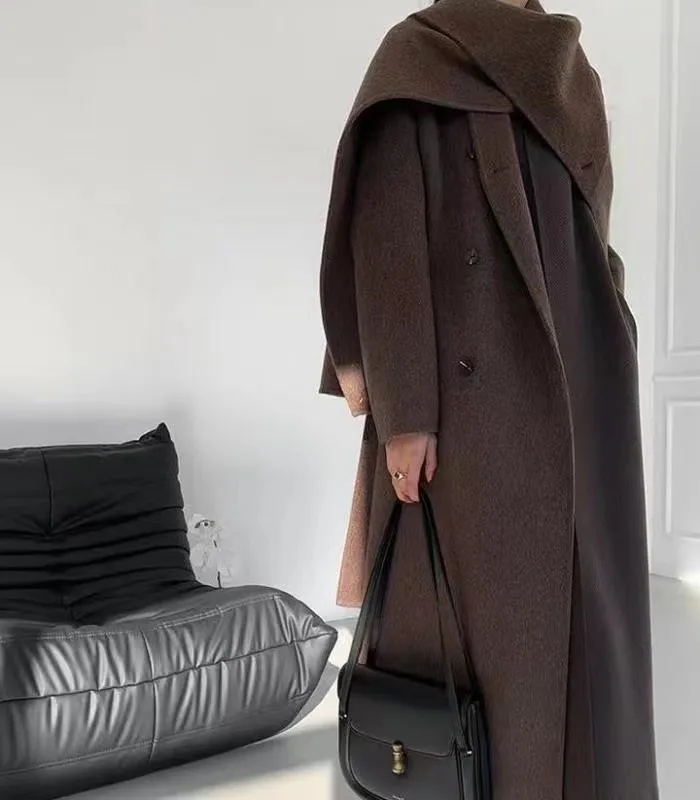 Fashionable Winter Coat for Women with Shawl Collar Double 