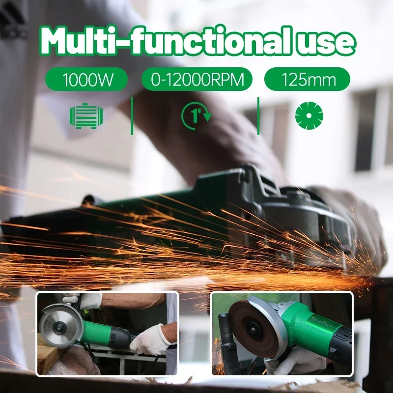 NewBeat 1000W High-Power Powerful Electric Polishing Grinding Cutting Angle Grinder 12000rpm NBT-AG-125KS for Professional Use 5