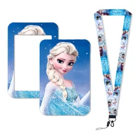Hot-Selling Frozen 2 Elsa Anna Princess Olaf Cute Design Badge Holder ID Credit Card Pass Hang Rope Lanyard Accessories Gifts 2