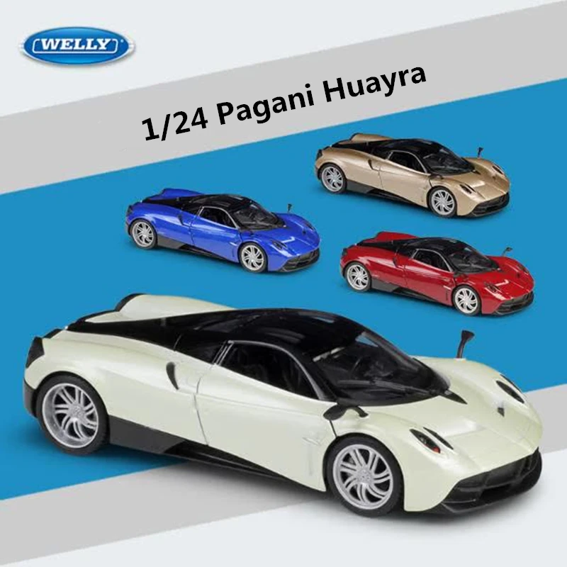 

WELLY 1:24 PAGANI Huayra Alloy Super Car Model Diecast Metal Toys Vehicles Miniature Scale Model Collectible Kids Car Toys Gift