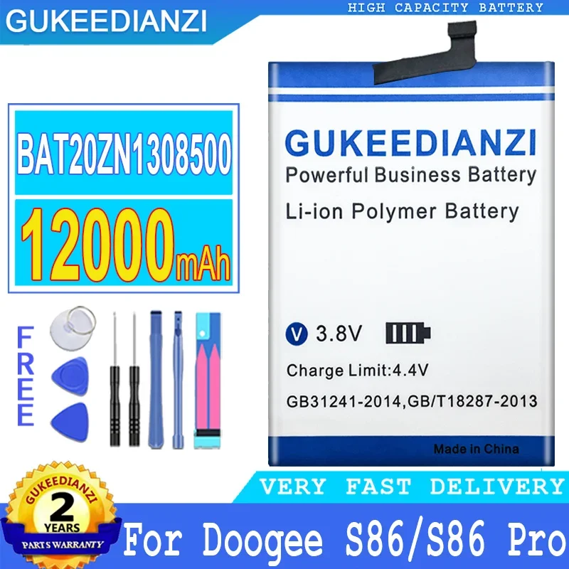 

GUKEEDIANZI Battery for Doogee S86, S86 Pro, Big Power Battery, 12000mAh, BAT20ZN1308500