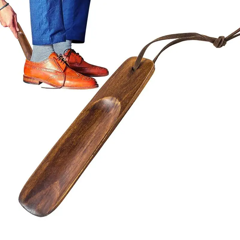 

Ползунок для обуви, вспомогательное устройство для обуви с короткой ручкой, деревянный ползунок, вспомогательное устройство для обуви с ремешком, портативное коричневое вспомогательное устройство для обуви для женщин и мужчин, пожилых людей