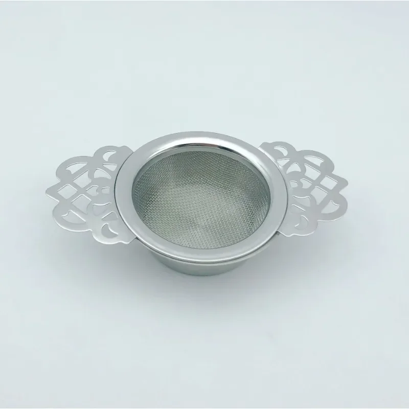 304 Stainless Steel Tea Infuser Anti-rust Convenient Double Winged Handles Loose Leaf Tea Strainers for Home Gold/Silver