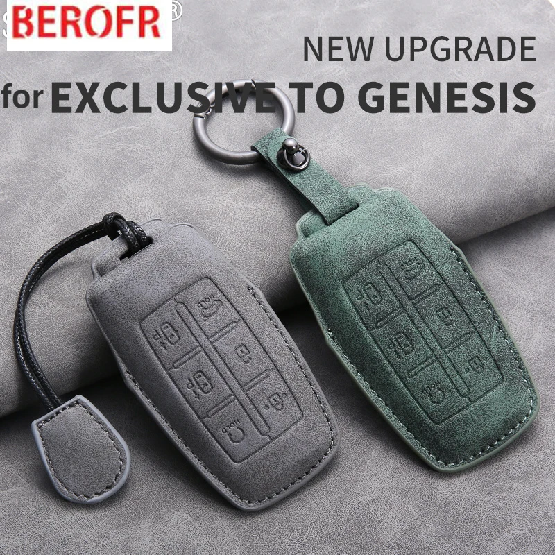 Car Key Case 6 Buttons for Hyundai Genesis G70 G80 G90 GV80 GV60 GV70 Smart Keyless Entry Remote Control Protect Shell Accessory