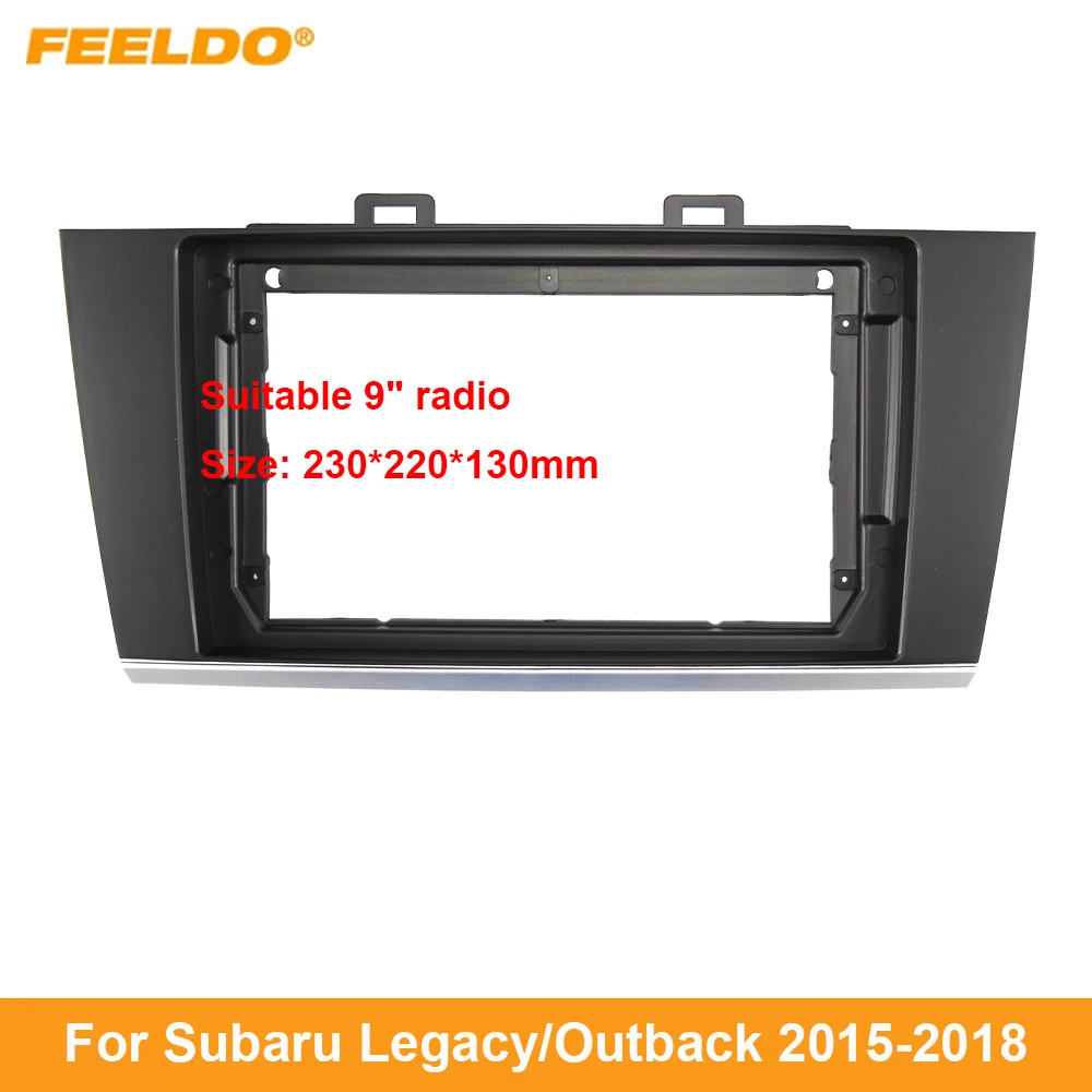 

FEELDO Car Audio 9" Big Screen Dash Fascia Panel Frame Kit Adapter For Subaru Legacy/Outback (15-18) Radio Dash Frame