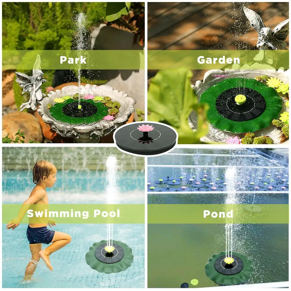 SOIMISS Fontaine Solaire Flottante Lotus Pour Jardin Extérieur