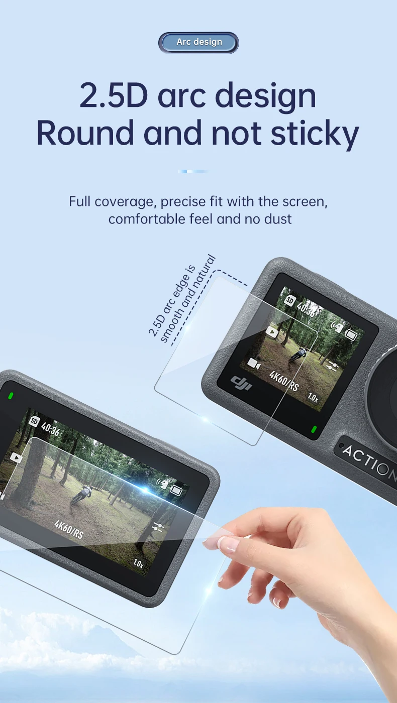 Description Picture 4 of itemTELESIN Tempered Film For DJI Osmo Action 3 Screen Protector Lens Protective Glass Dustproof for Action 3 Camera Accessories