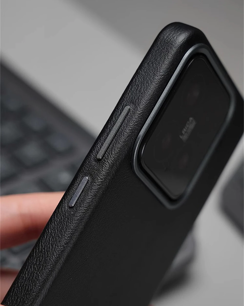Luxury Business Retro Leather Case with Magnetic Wireless Charging and Alloy Lens Protection - Shockproof Cover
