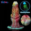 SMMQ Liquid Silicone Dildo Realistic Alien Shape Luminous Butt Plug With Suction Cup Sex Toy For Women Sexual Fantasy Products 1