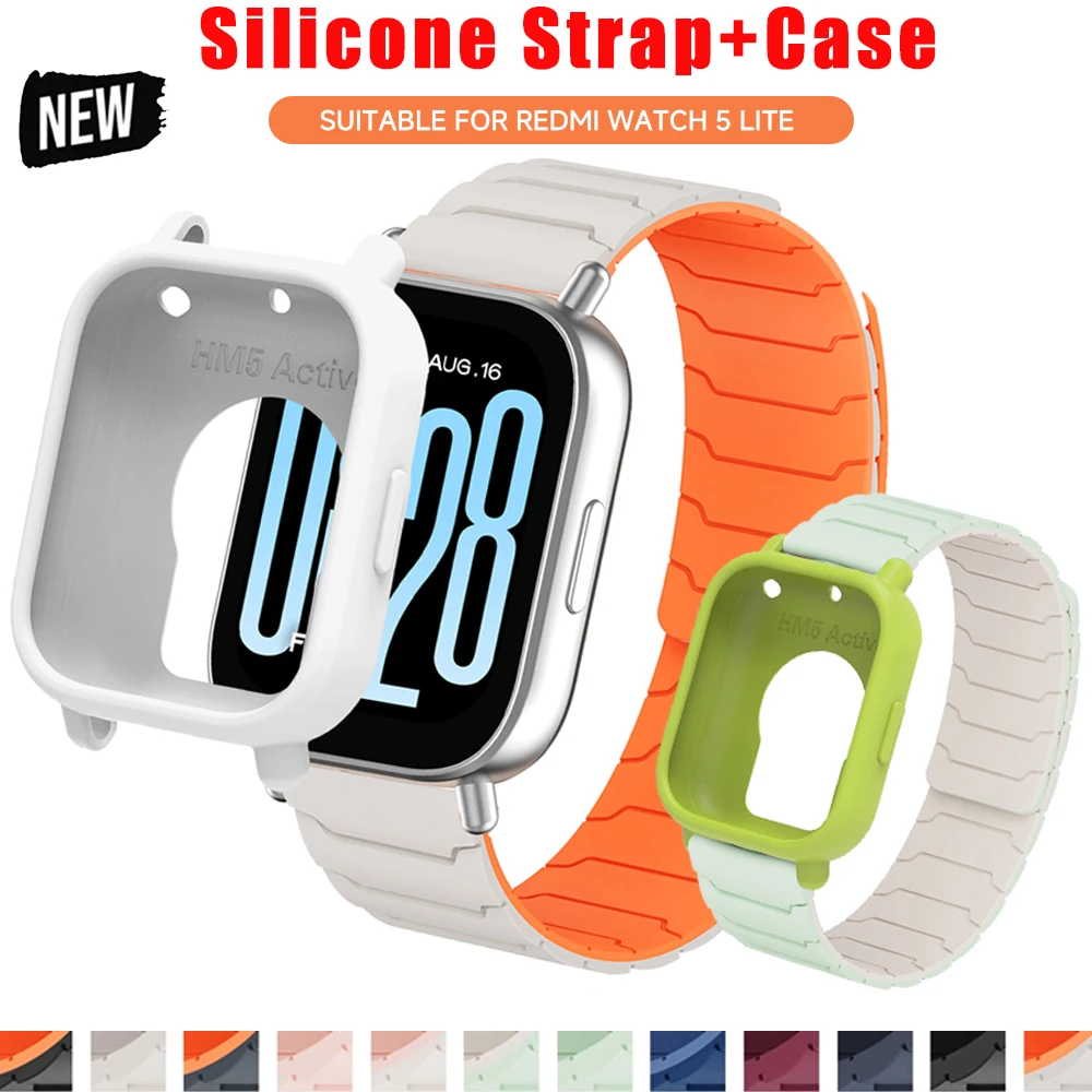 Enhanced Protector Case with Silicone Strap - Full Cover TPU Soft Shell and Magnetic Sport Band