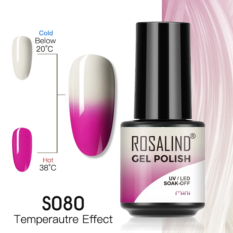 Nail Polish ROSALIND Thermal Nail Polish Temperature Changes Color UV Glitter Nail Gel Semi Permanent Varnishes Base Top All For Nails Art