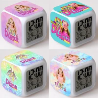 Kids Diana And Roma Show Alarm Clock Watch Table Kids Bell Home Desk Cute Decoration Square Electronic Clock For Student Gifts 1