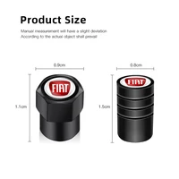 4Pcs 3D Metal Tire Valve Caps Car Tyre Air Stems Cover For FIAT Abarth 500 Tipo FR Panda Argo Freemont Viaggio Bravo Punto Doblo 2
