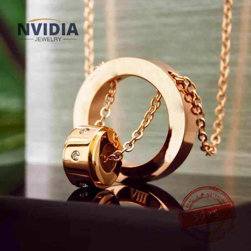 

2024 Fashion Jewelry BV Customized S925 Silver Luxury Large and Small Round Diamond Women Necklace Birthday Party Earrings Gift