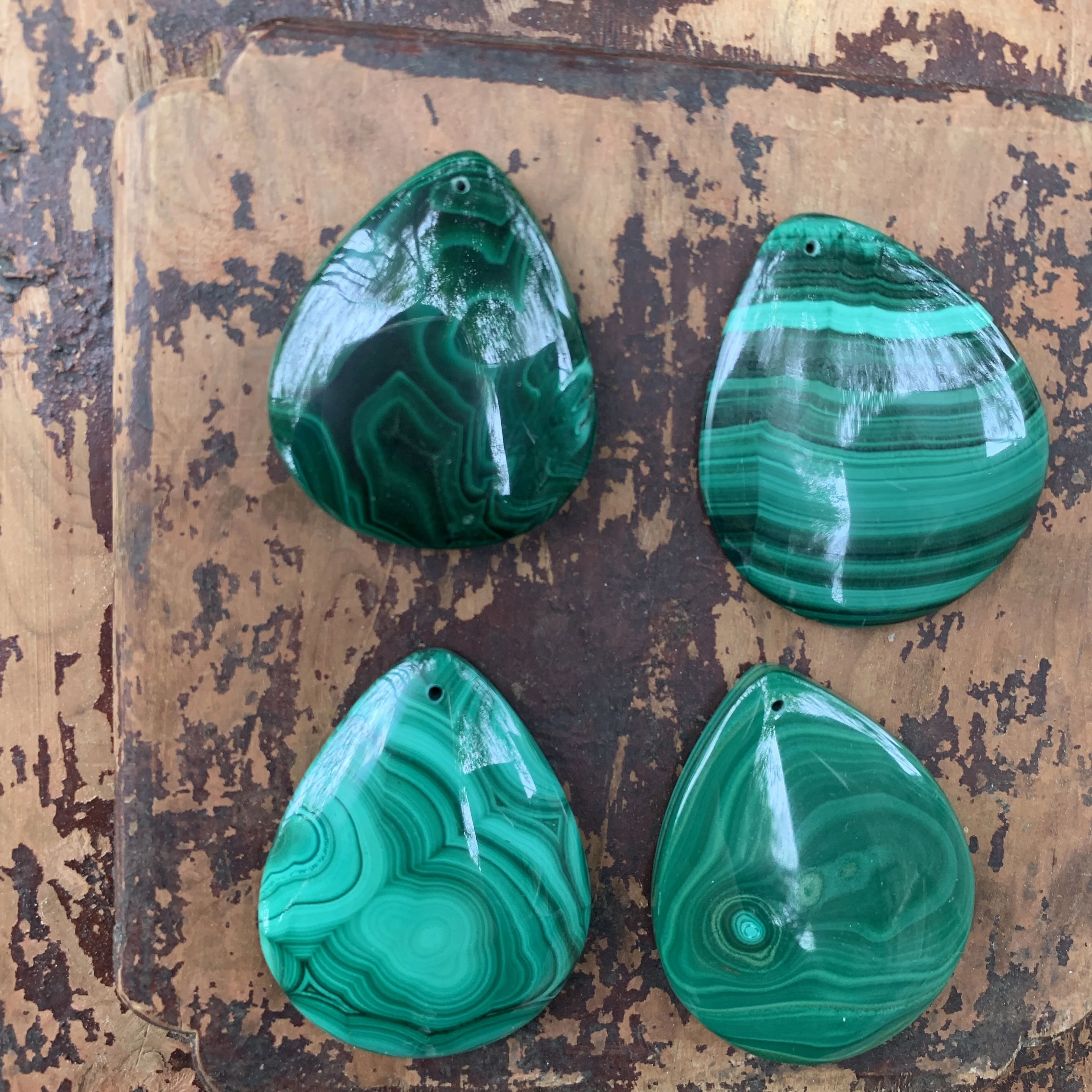 Natural Green Malachite Chrysocolla Gemstone Pendant Water Drop Malachite Necklace Jewelry Women Men AAAAA