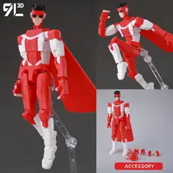 Lucky 13 Invincible Boy Omni Action Figure - 3D Printed Multi - Jointed Poseable Collectible Toy Gift (Mark RedWhite Suit)