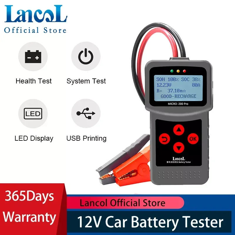Lancol Micro200Pro 12v Battery Capacity Tester Car Battery Tester For Garage Workshop Auto Tools Mechanical car battery checker