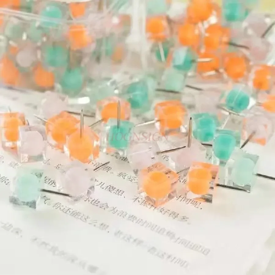 50pcs 푸시 핀 장 푸시핀 창의적인 인덱스 압정 게시판 마커 사무실 학교 용품