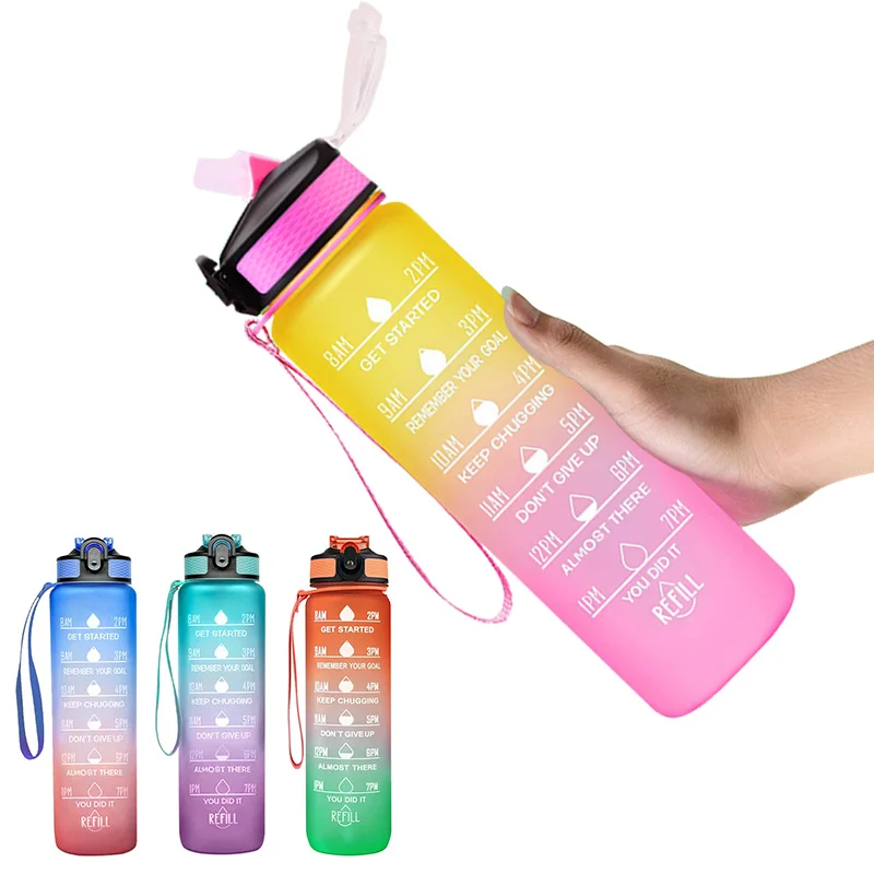 1 Liter Water Bottle Motivational Sport Water Bottle Leakproof Drinking Bottles Outdoor Travel Gym Fitness Jugs For Kitchen