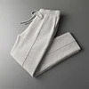 Autumn Winter 100% merino Wool Men's Wool Pants Thickened Knitted Long Pants Slim Fitting Solid Color Warm Flat Corner Pants 1