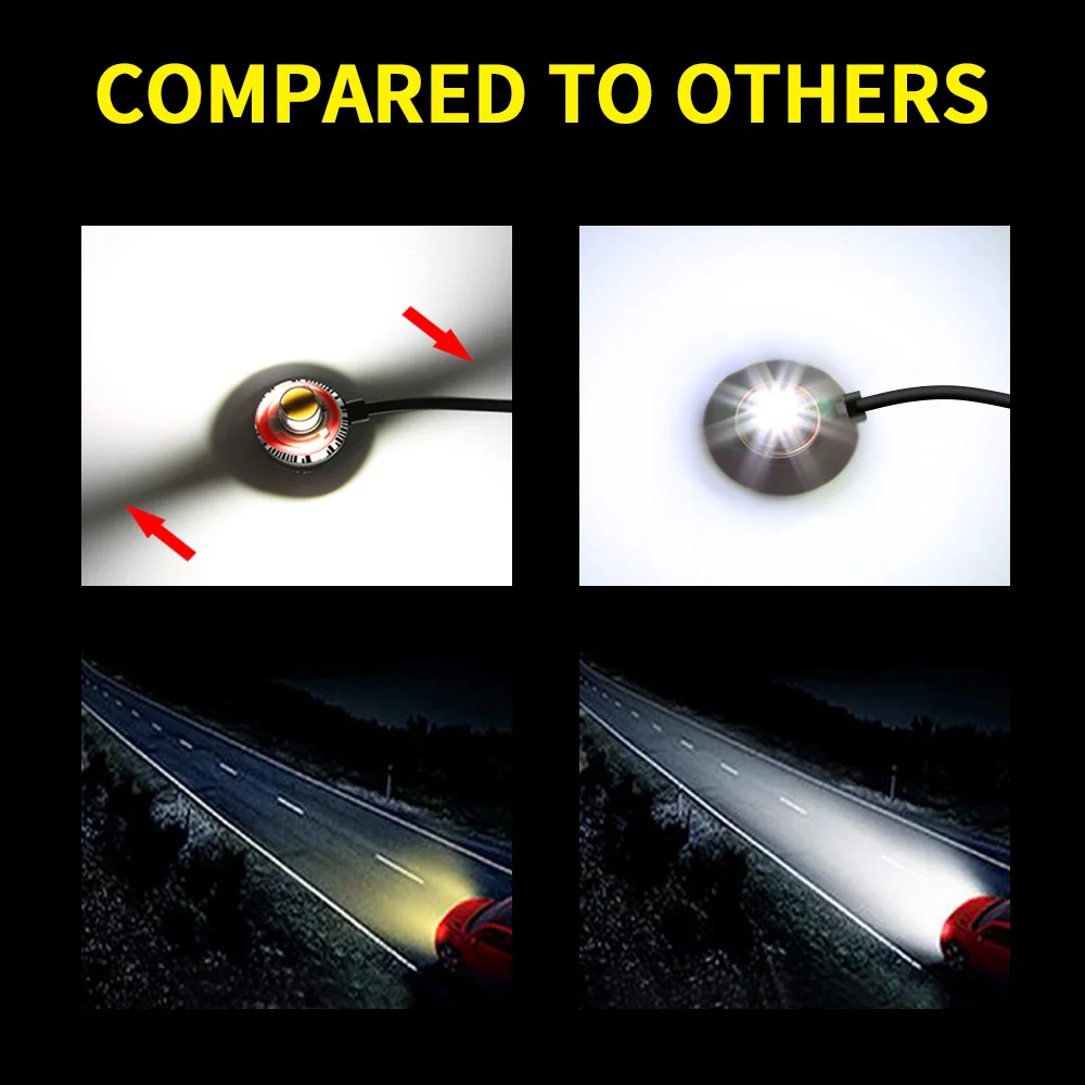 LED Car Headlights Bulb Fog Lights H7 H1 HB3 HB4 H11 4 6 8 sides 20000LM 60W 6000K Turbo Ice Canbus 3D 360