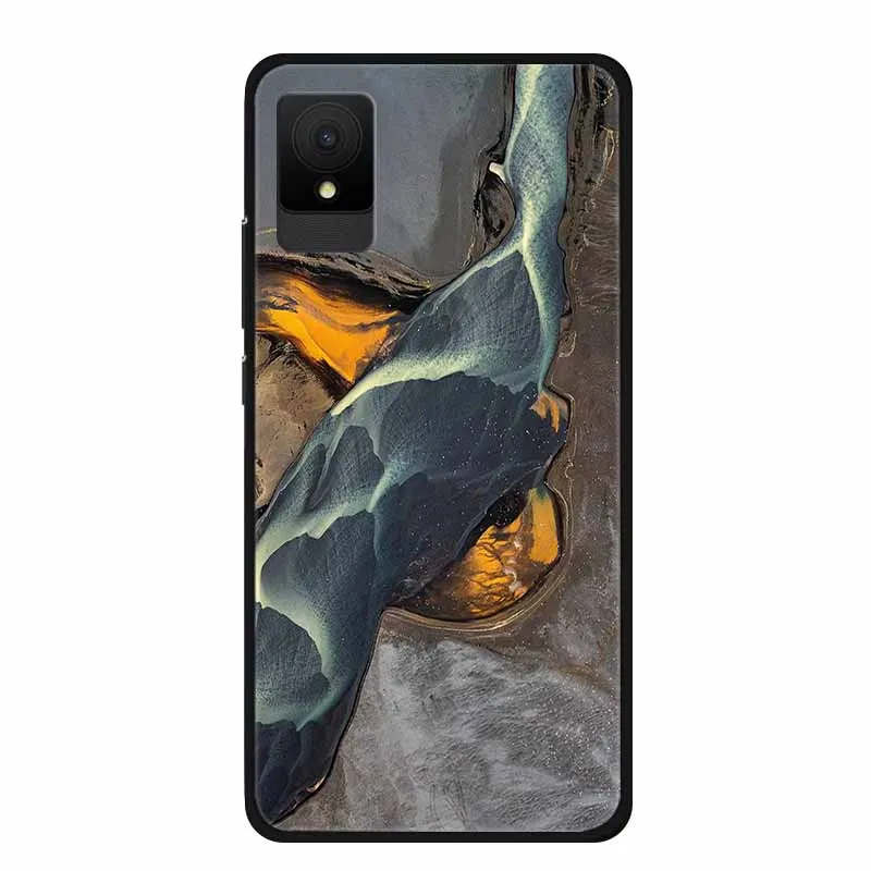 Colorful Marble Soft Silicone TPU Phone Case with Black Edge Bumper