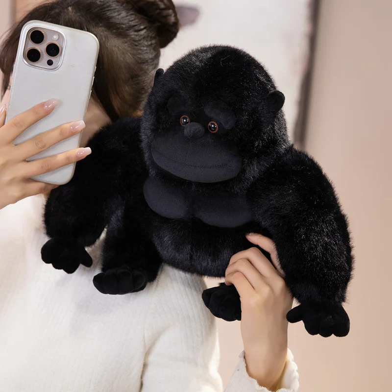 Cute Lifelike Gorilla Plush Toy - Soft Stuffed Animal Doll for Kids, Birthday Gift & Home Decor