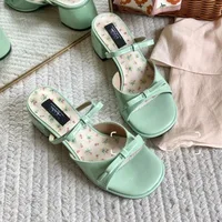 Femmes sandales été bout carré talons hauts chaussures femme tendance extérieure sandales à bout ouvert robe élégante pompes Sandalias De Mujer 6