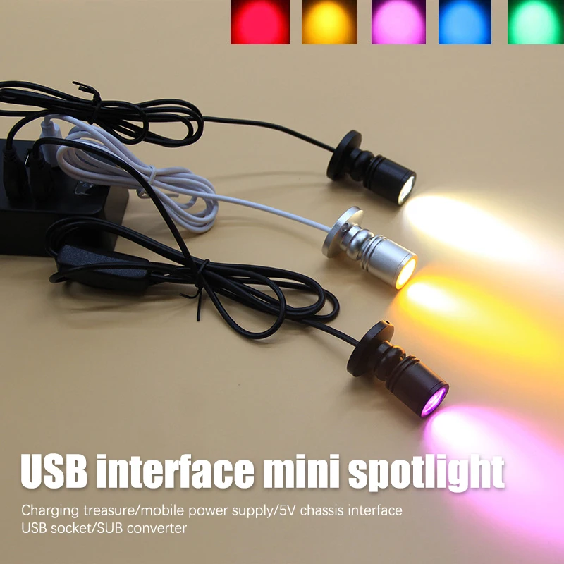 

Led USB Spotlight Jewelry Cabinet Showcase Counter Lamp Surface Mounted Ceiling Mini Spot Light USB 5V Interface Spotlight