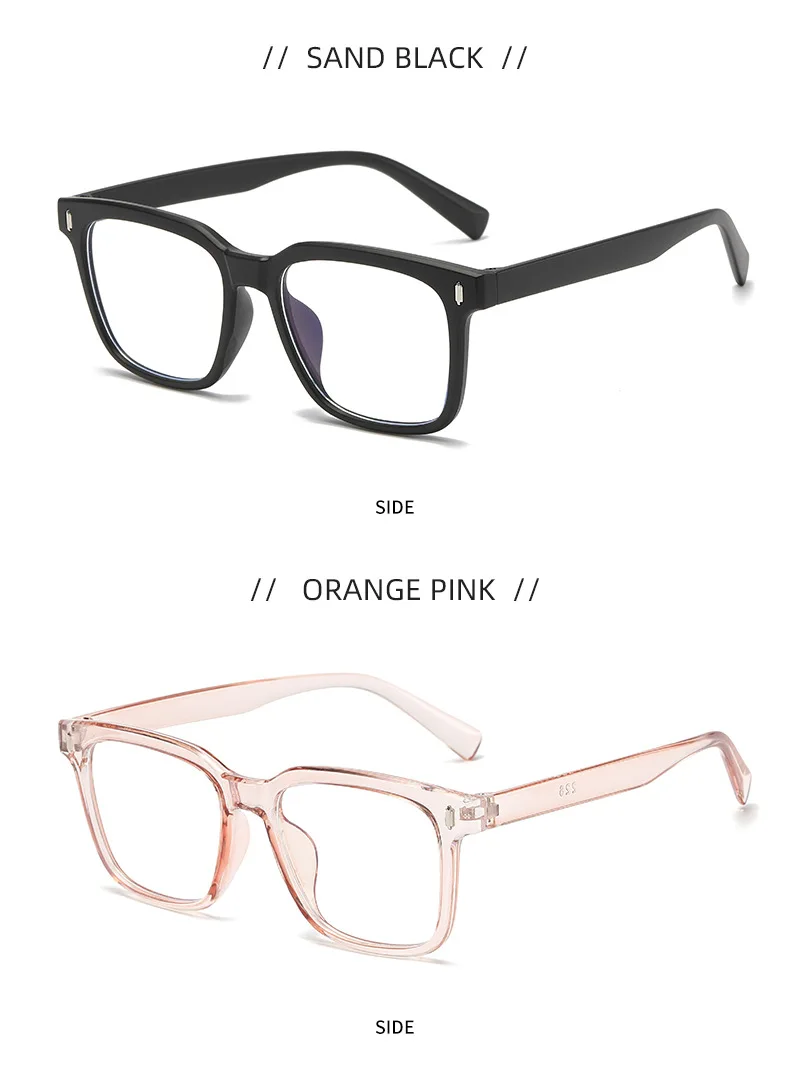 Schwarze quadratische Computerbrille, PC-Gestell, Damen und Herren, Anti-Blaulicht-Rechteckbrille, optische Brille, Blaulichtfilterbrille – Detail 12