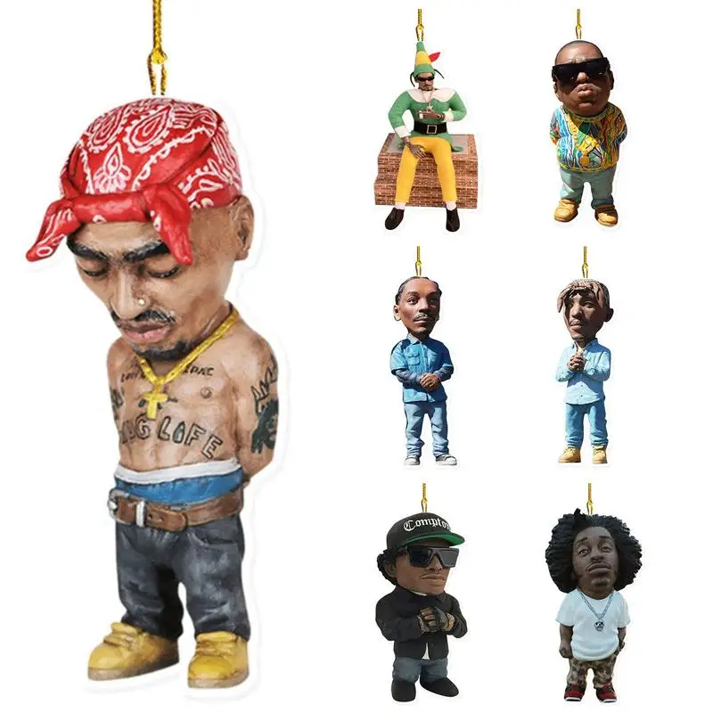

Acrylic Car Pendant Legendary Rapper Pose Car Decor Rapper Classic Posture Ornament Halloween Gift Small Acrylic Car Pendant