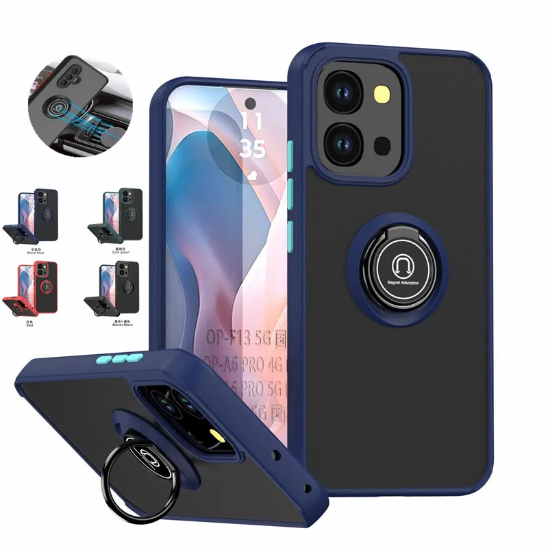 Armor Shockproof Matte Case with Ring Stand and Magnetic Holder