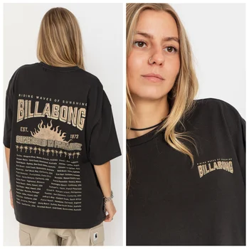 Women's Oversized Vintage Surf T-Shirt Retro Sun Print Casual Cotton Tee Summer Loose Short Sleeve Top Streetwear Beach Vacation